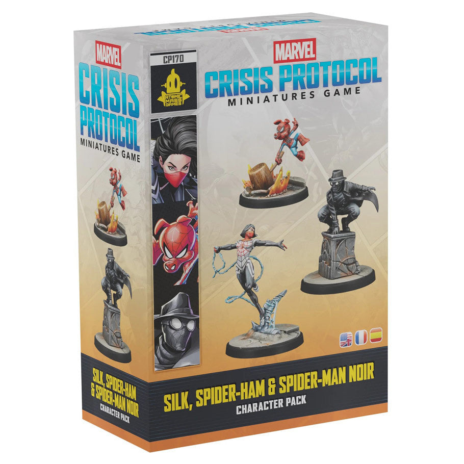 Marvel crisis protocol: silk, spider-ham, spider-man noir