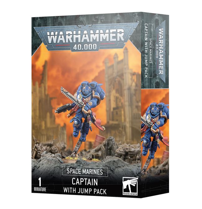 Warhammer 40K: space marines captain with jump pack